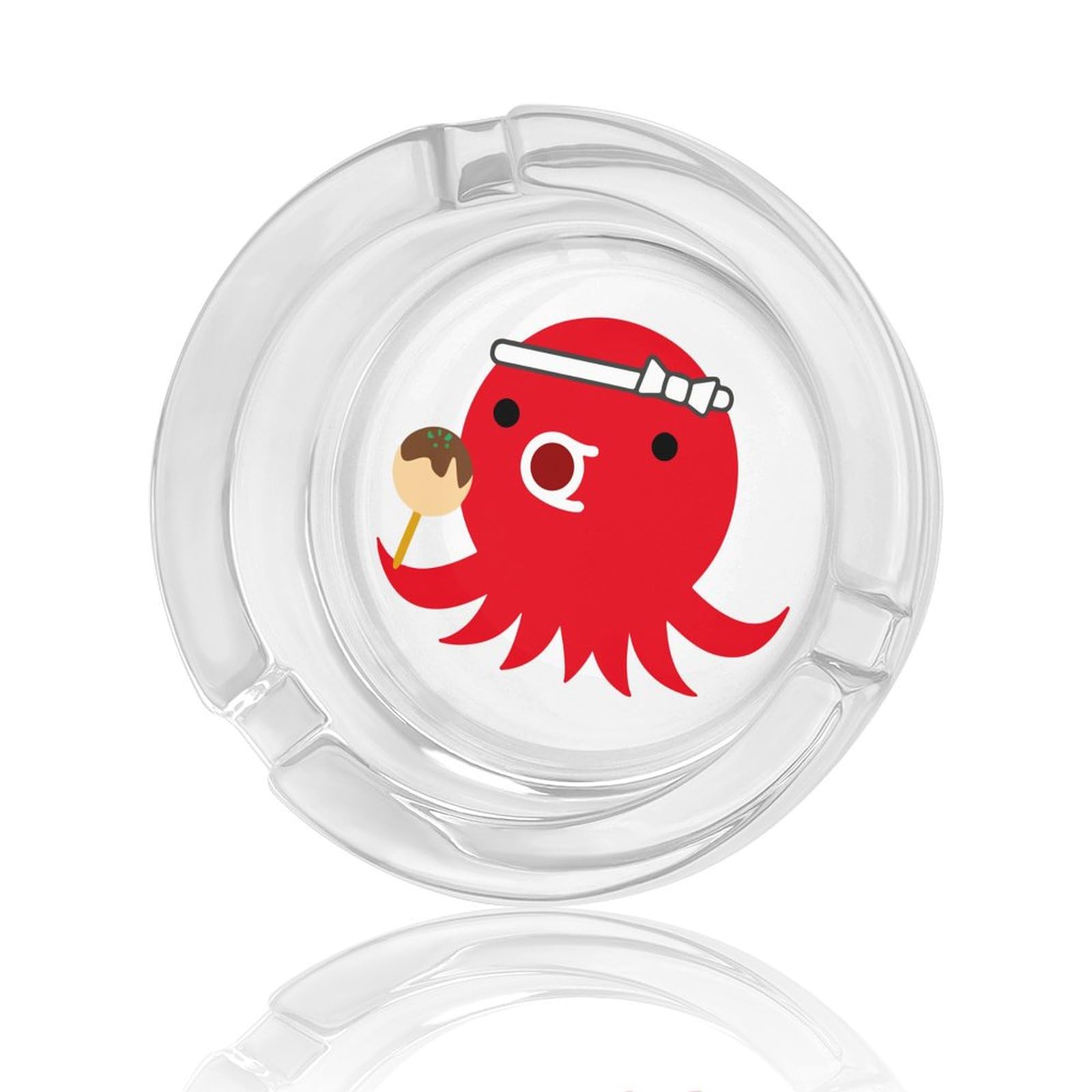 ★【未使用品】 灰皿 タコ たこ 昭和レトロ 赤 タバコ Amazon.co.jp: 灰皿 たこ焼き屋のタコ ガラス灰皿 たばこ灰皿 透明 円